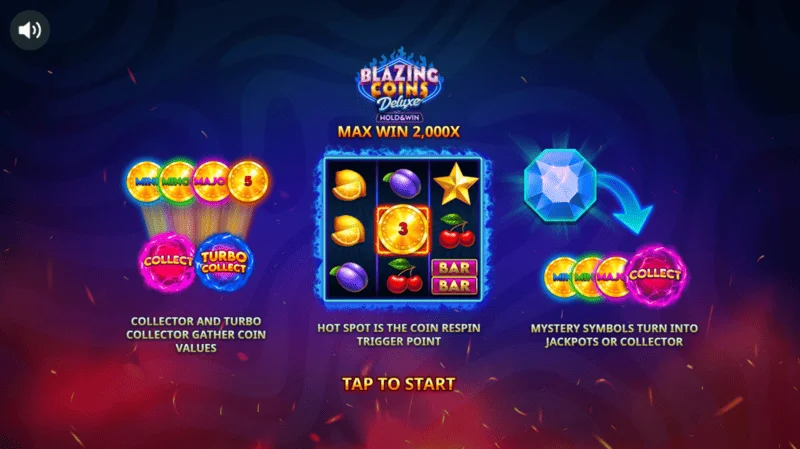 Blazing Coins Deluxeメインメニュー